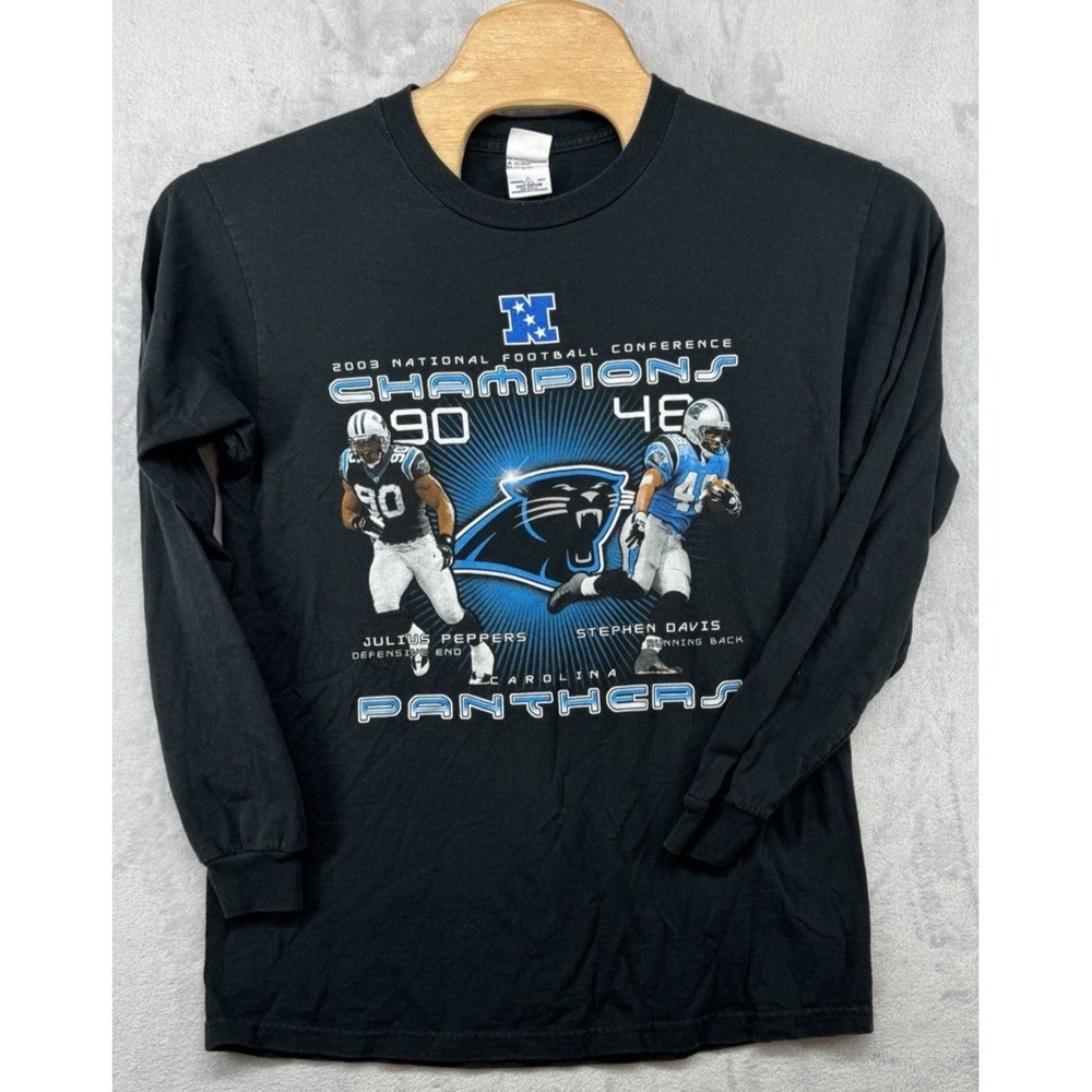 VTG Delta Pro Carolina Panthers NFL NFC Champions Roster Super Bowl Shirt Mens L